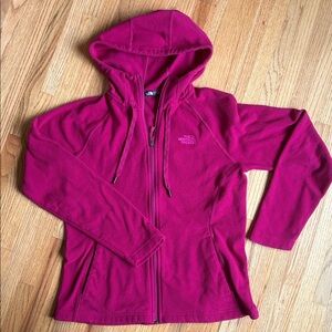 The North Face medium Hooded Fleece Jacket in Magenta